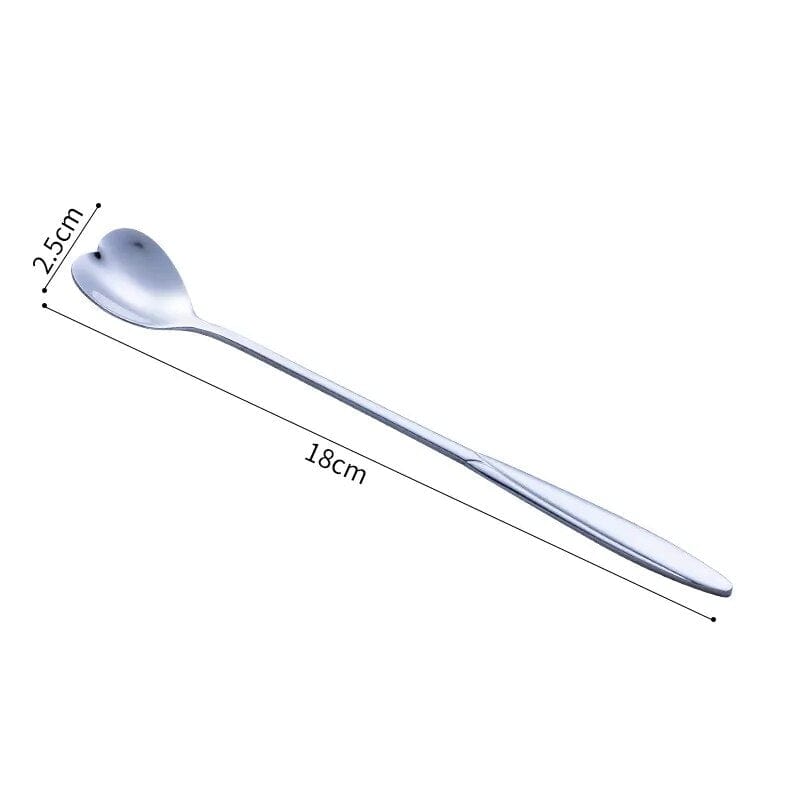 Söta rostfria kaffeskedar | Veska Silver Heart Large