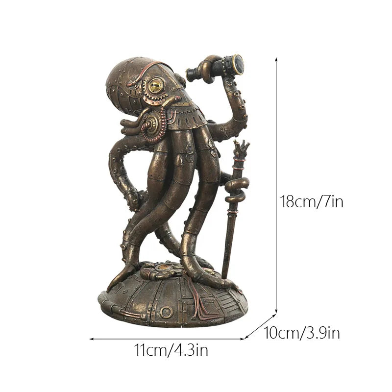 Steampunk Bläckfisk Mekaniska Resenär Figurer Heminredning | Veska Octopus