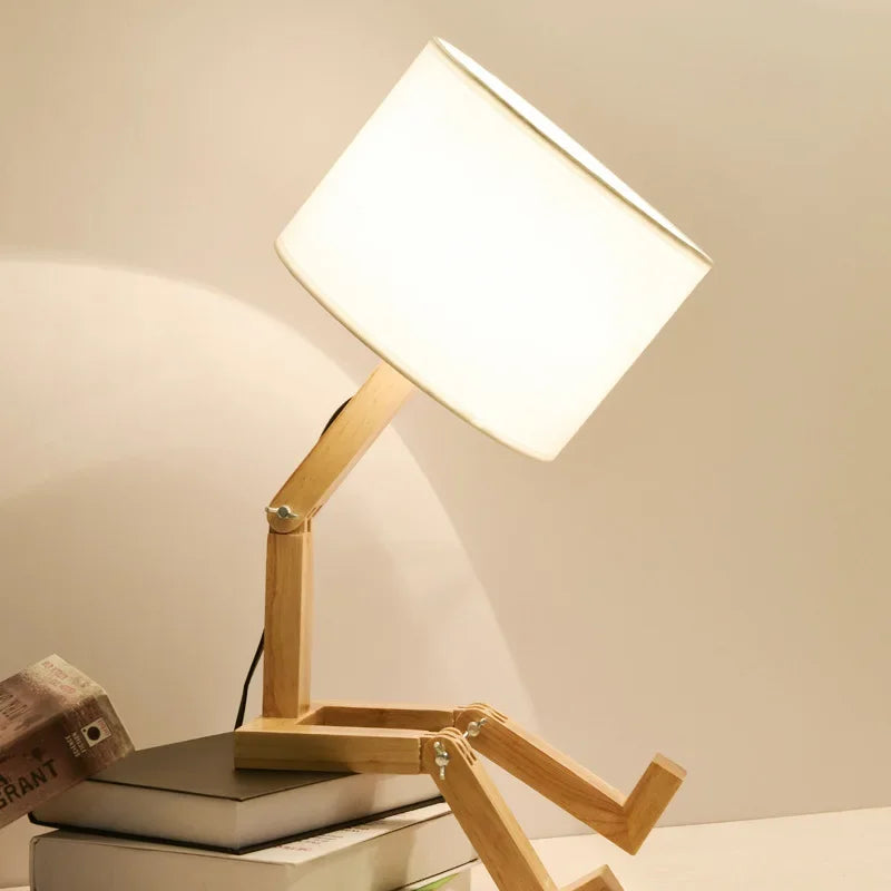 Trä Bordslampa med Bokhållare - RutanFlex | Veska