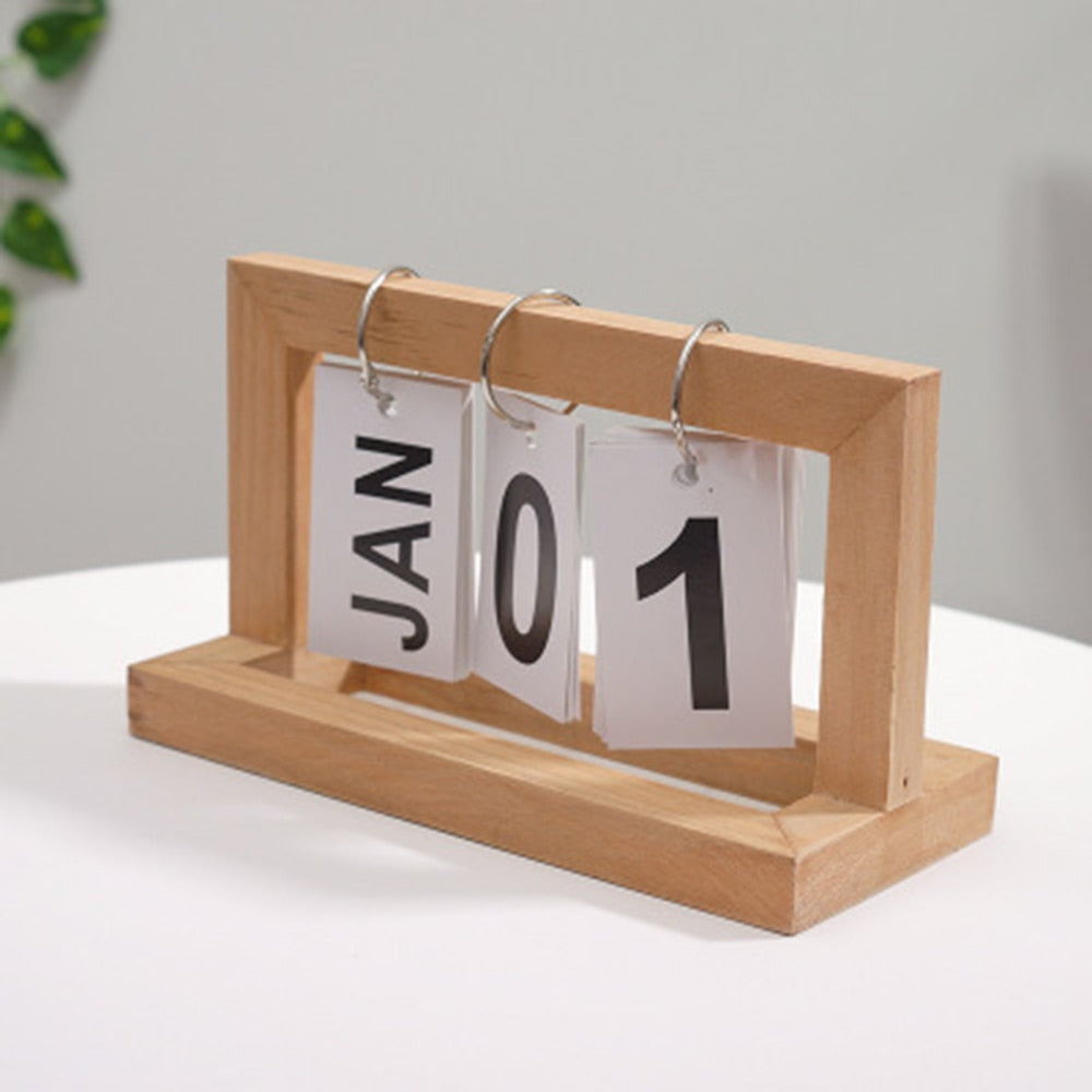 Trä Flip Skrivbord Daglig Kalender | Veska Trä färg
