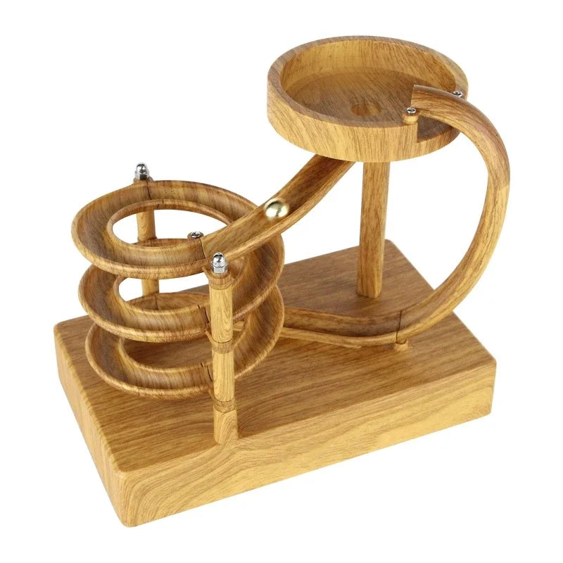 Trä Perpetual Spiral Motion Kinetic Ball Roller Science Toy | Veska Trä färg