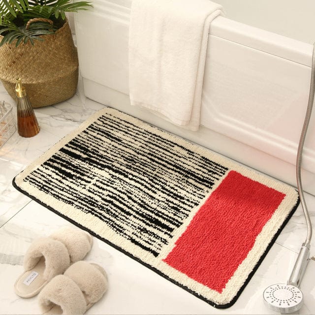 Ultra Soft Randig Badmatta | Veska Röd