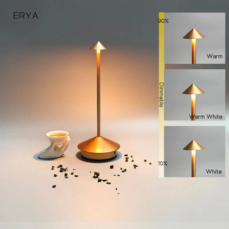 Uppladdningsbar Bordsarmatur Kreativ Matplats Touch Led Pina pro Bordsarmatur Hotell Bar Kaffebordslampa Dekorativ Bordsarmatur | Veska Guld förändringsbar