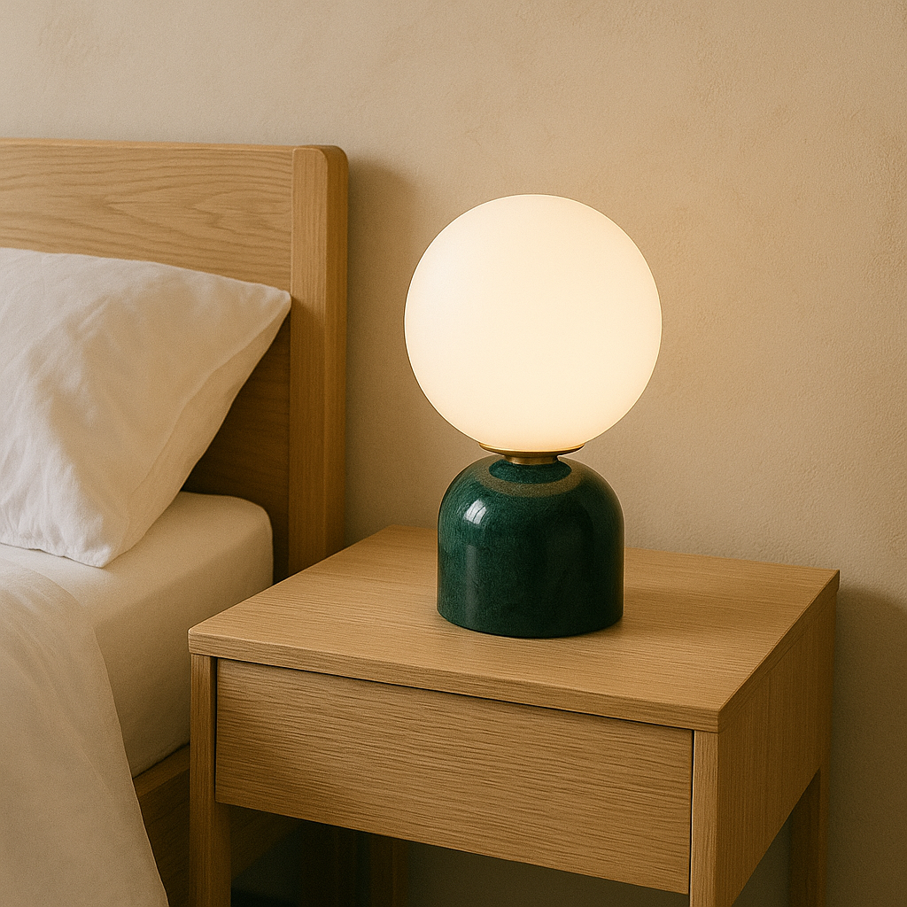 Veska | Bordslampa i modern design för vardagsrum eller sovrum Grön