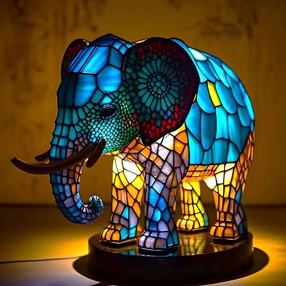 Veska | Glasbordslampa Elefant