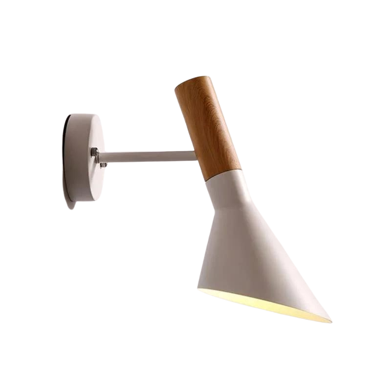 Veska | LumiMinimal Bord - Elegant LED Bordslampa för Modern Inredning Vägglampa Vit & Trä