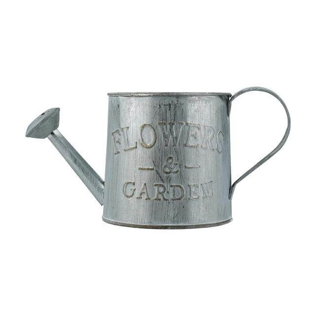 Vintage Mini Kettle Flowers Järn Bucket Vasen | Veska Ljusgrön
