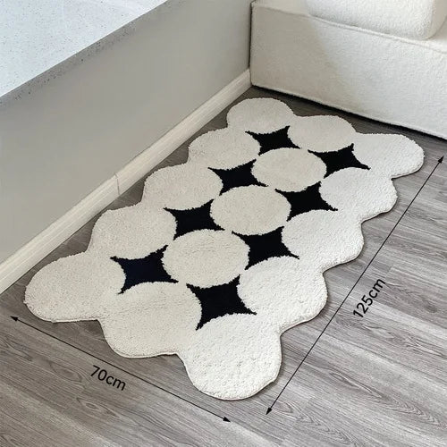 Vit prickar matta | Veska 70x125cm
