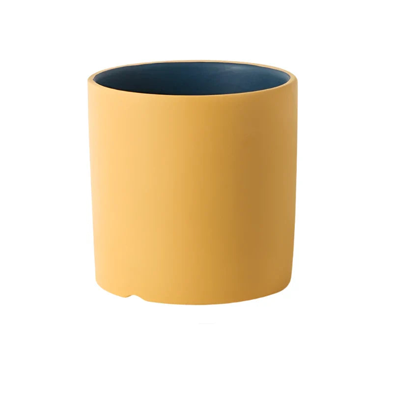 VividSphere Lyxig rund keramisk Veskaomkruka med handglaserad elegans | Veska Sandy brown 17 cm