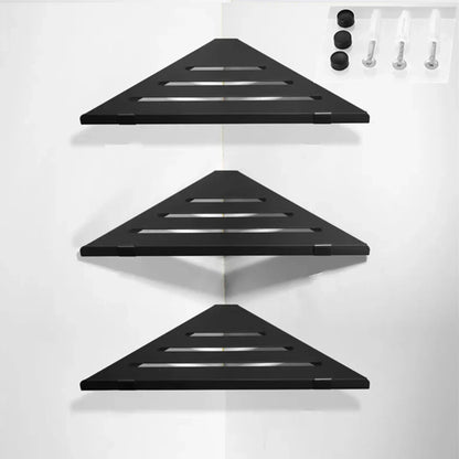 1-3 Lager Aluminium Hörn Organizer Hylla Badrum Förvaringshylla | Veska Tre lager med spik