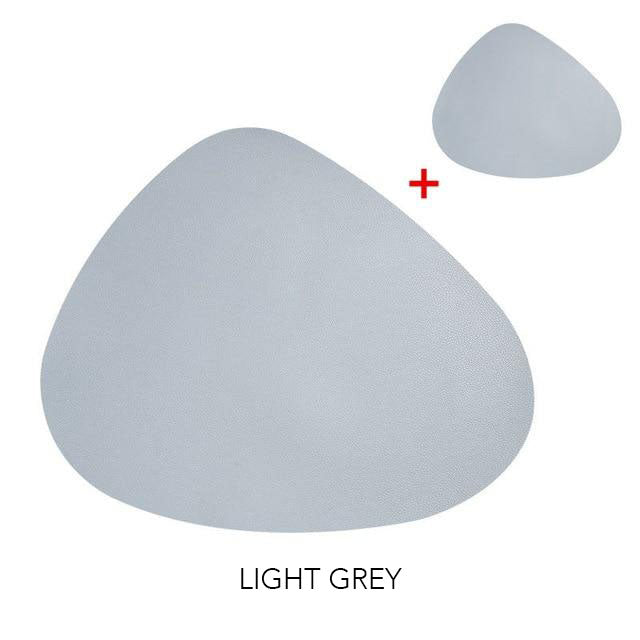 10 Färger Triangulär Placemat Set | Veska Ljusgrå