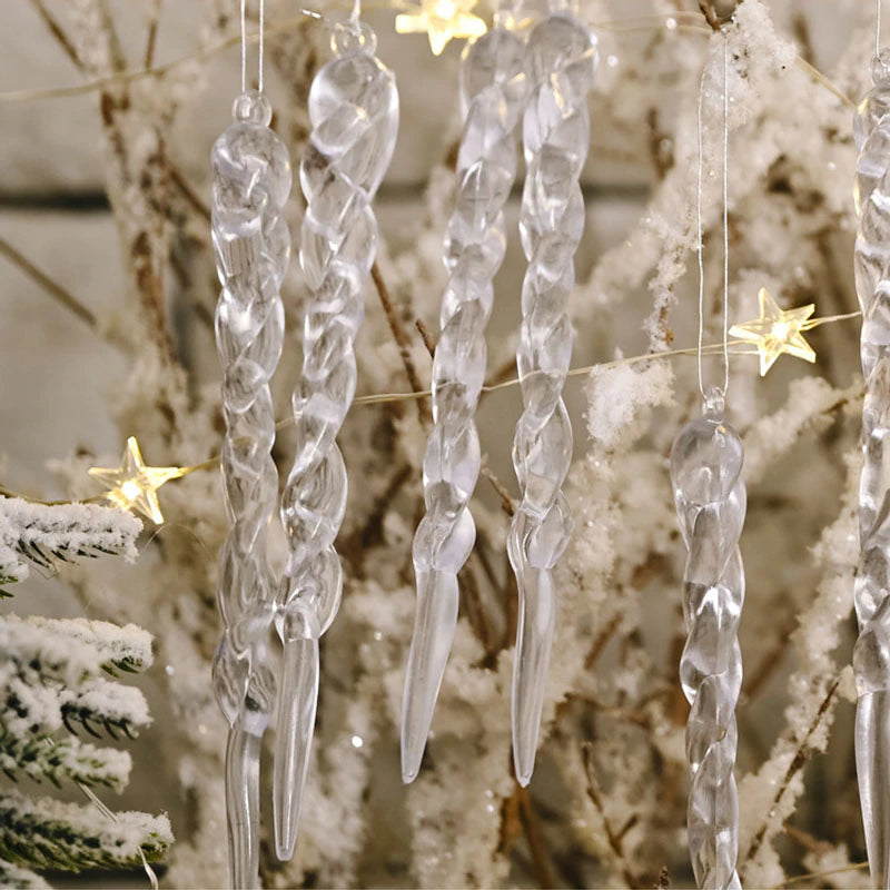 12Pcs Julgran Dekoration Konstgjorda Istappar | Veska