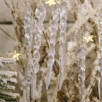 12Pcs Julgran Dekoration Konstgjorda Istappar | Veska