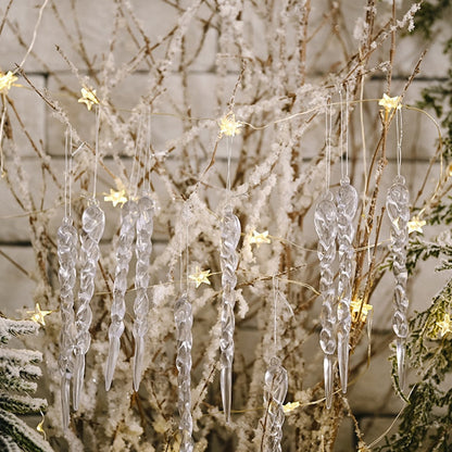 12Pcs Julgran Dekoration Konstgjorda Istappar | Veska