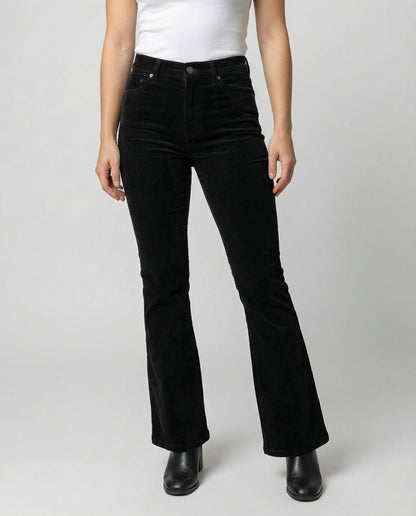 Veska | Cord Flared Byxor för Dam | Mjuk Passform och Elegant Silhuett