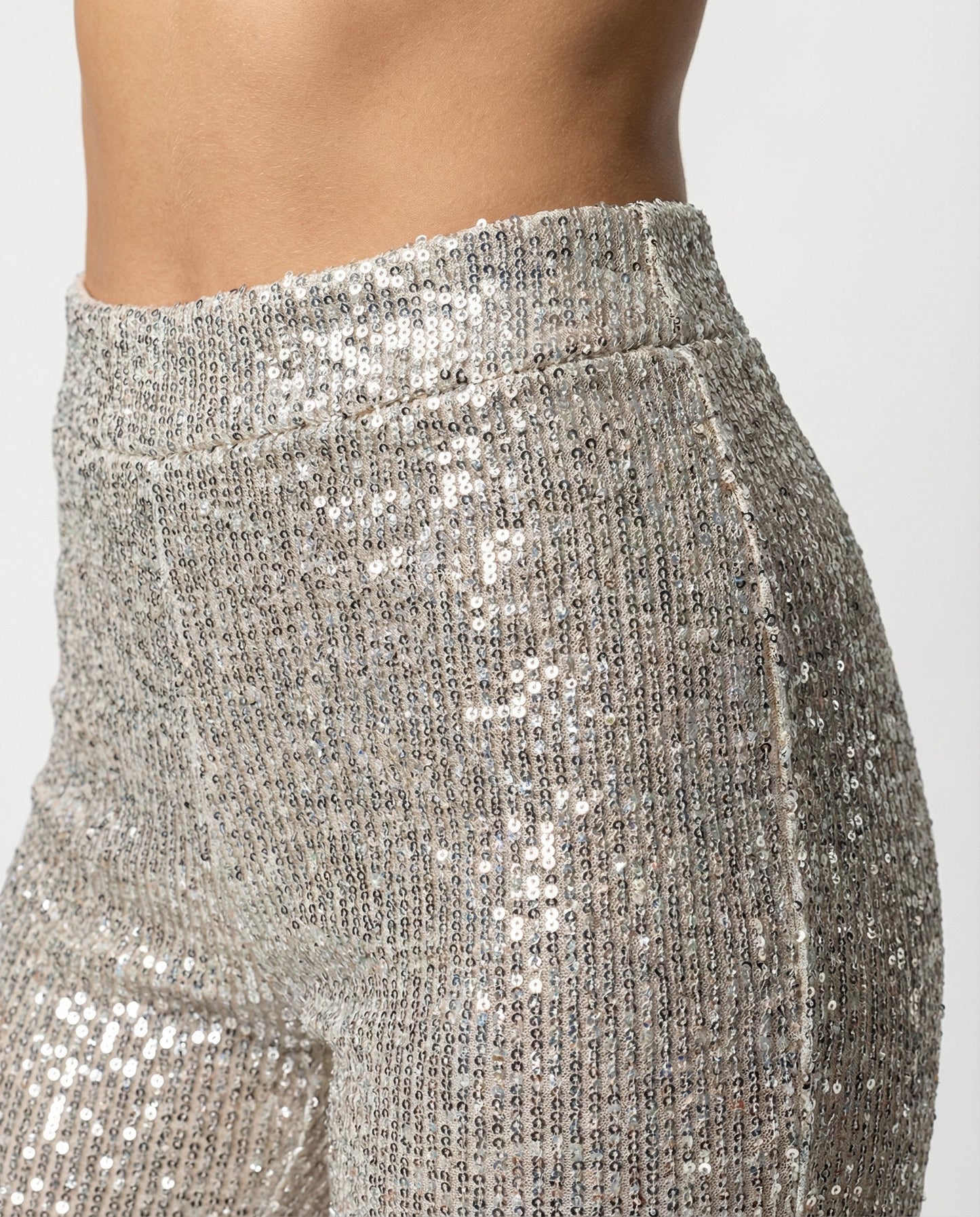 Veska | Paljettbyxor för Dam | Hög Midja och Vida Ben