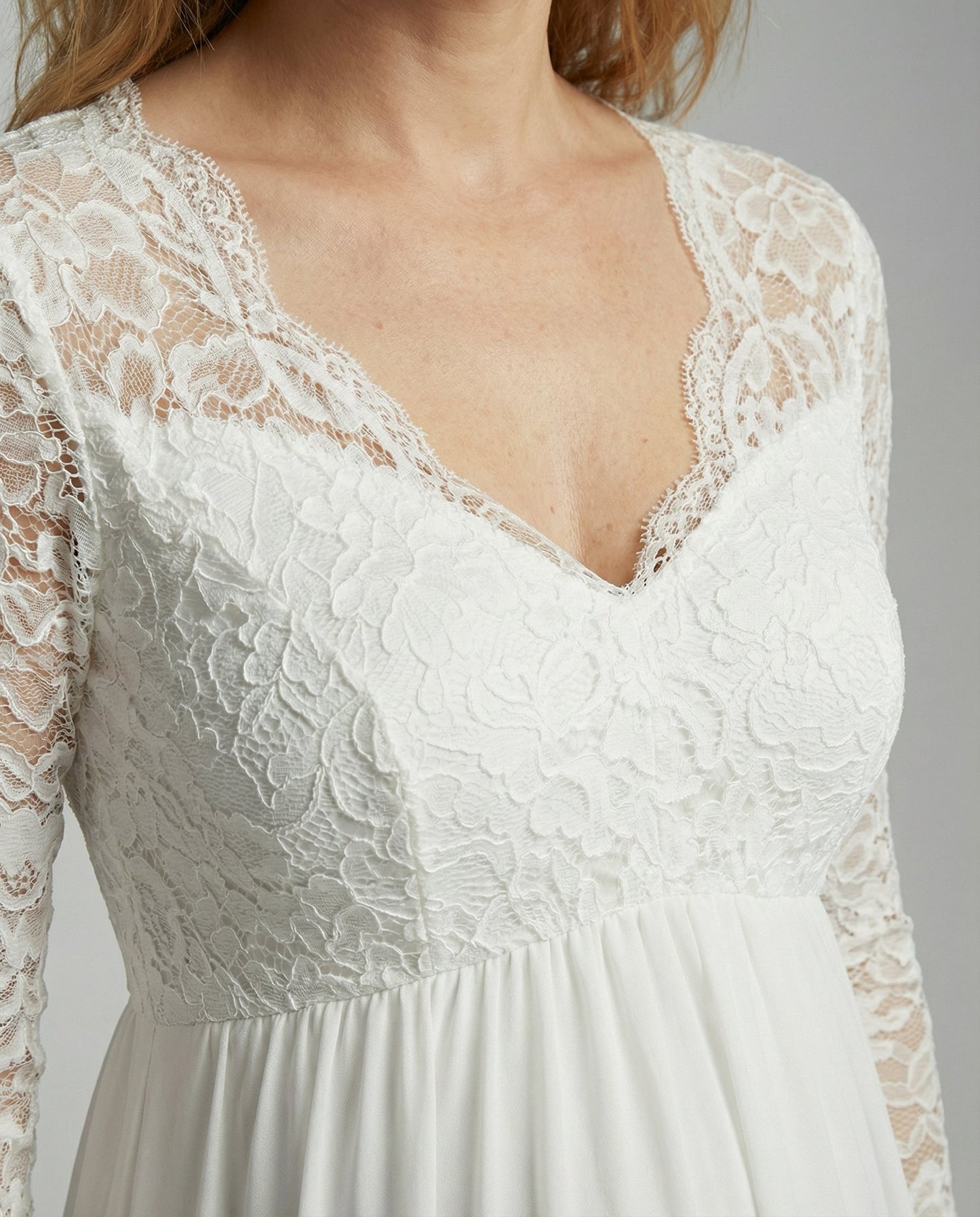 Veska | Spetsmaxiklänning för Gravida | A-linje med Elegant Komfort