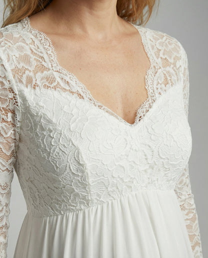 Veska | Spetsmaxiklänning för Gravida | A-linje med Elegant Komfort