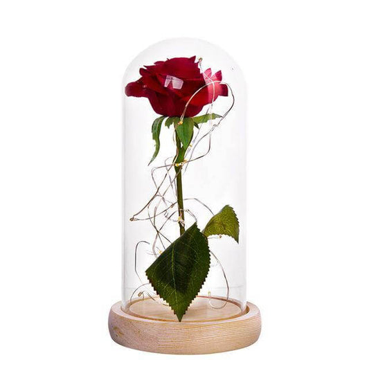 1Pcs Beast Röd Ros Blomsterkruka | Veska Ljusbrun Bas