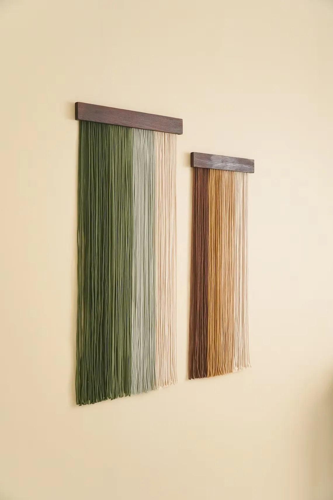 2 st Macrame Vägghängande Tapestry Ornament │ Textil Väggkonst för Boho Hemhylla Dekor | Veska
