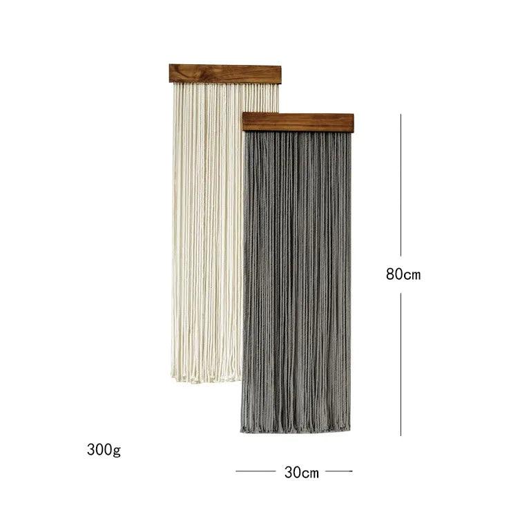 2 st Macrame Vägghängande Tapestry Ornament │ Textil Väggkonst för Boho Hemhylla Dekor | Veska Svart och Vit