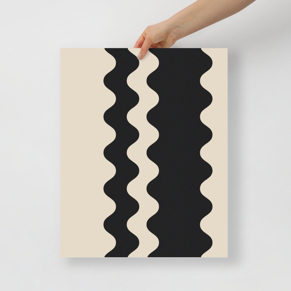 2 Waves - Black | Veska 16×20