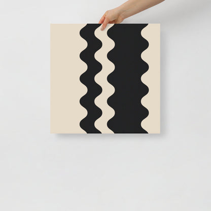 2 Waves - Black | Veska 18×18