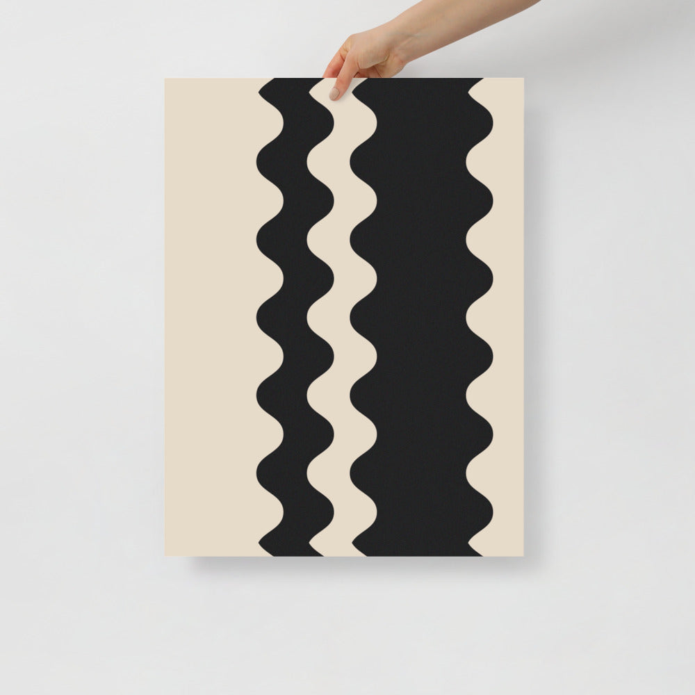2 Waves - Black | Veska 18×24