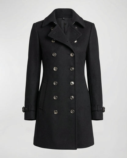 Veska | Ullkappa för Dam | Elegant Skärning och Värmande Komfort