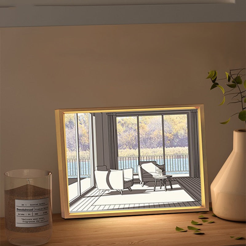 2D Målning Konst Lumina Kreativ LED Lampa | Veska