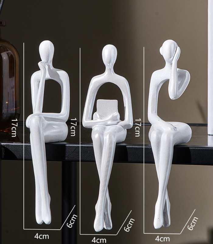 3-delad bokhylldekoration gjord av resin - 17 cm | Veska