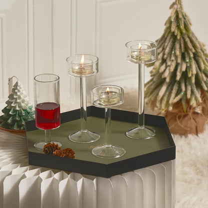 3-delars värmeljusglas ljushållare set | Veska