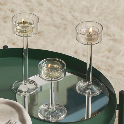 3-delars värmeljusglas ljushållare set | Veska Klar 3st