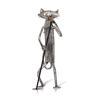 3 Mini Musician Cats Modern Skulptur | Veska Sångande katt