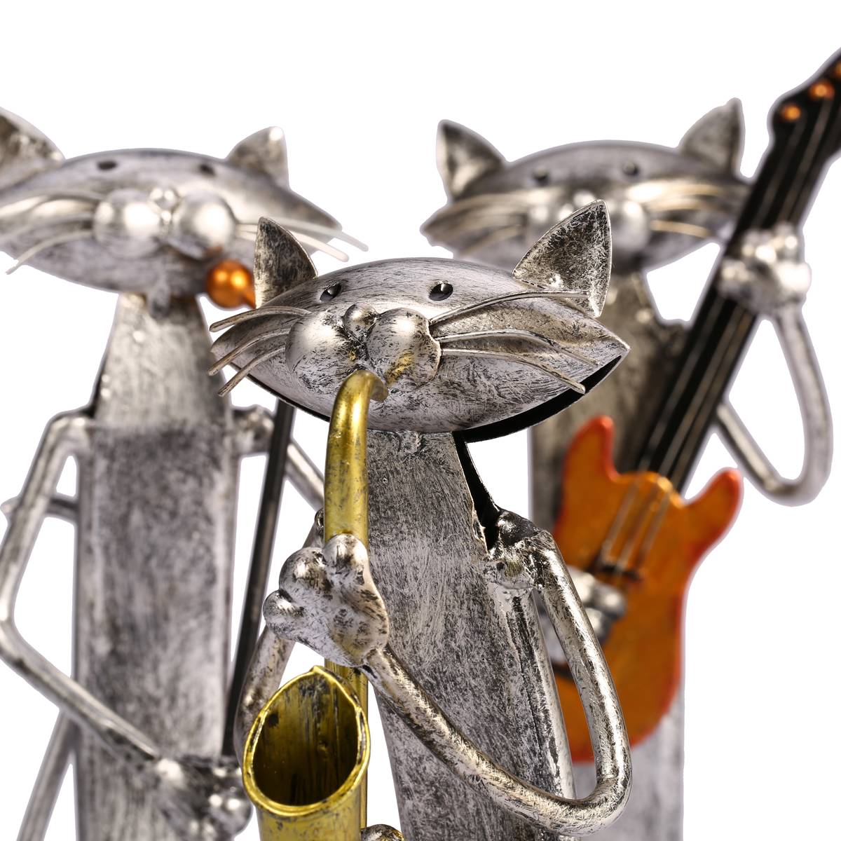 3 Mini Musician Cats Modern Skulptur | Veska