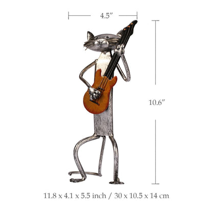 3 Mini Musician Cats Modern Skulptur | Veska