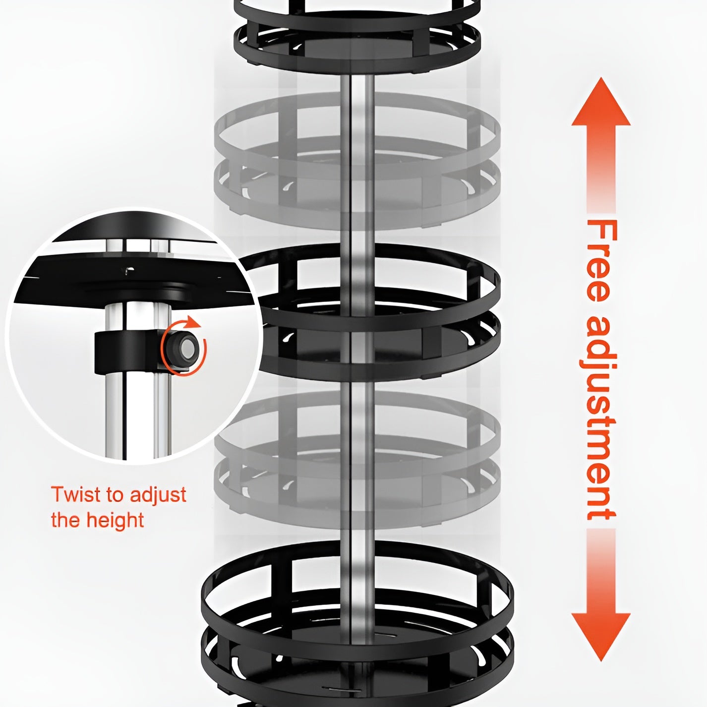 360° Rotating Spice Rack | Multifunktionell Kökshylla | Platsbesparande & Modern | Veska