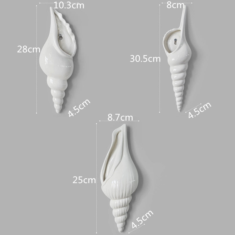 3D Conch Muralt Blomvas | Veska