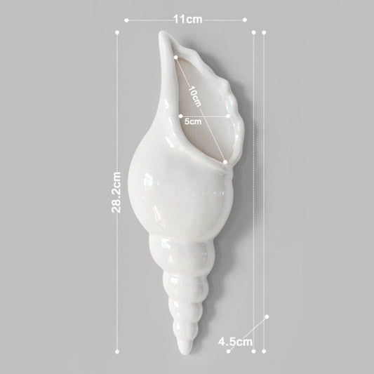 3D Conch Muralt Blomvas | Veska Foto Färg B