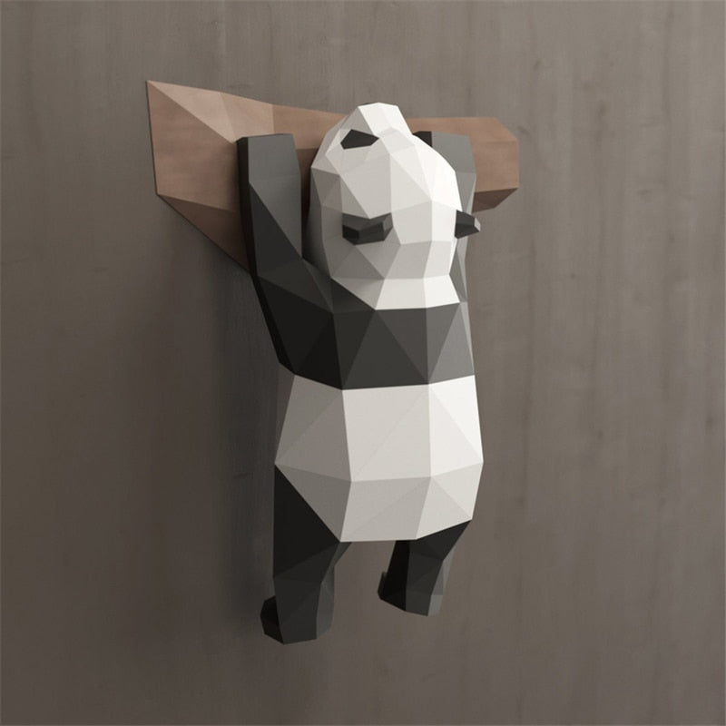 3D Geometrisk H-Handmade Panda Vägdekoration | Veska