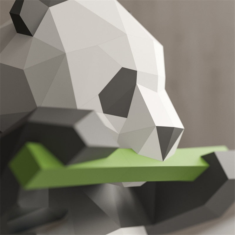 3D Geometrisk H-Handmade Panda Vägdekoration | Veska