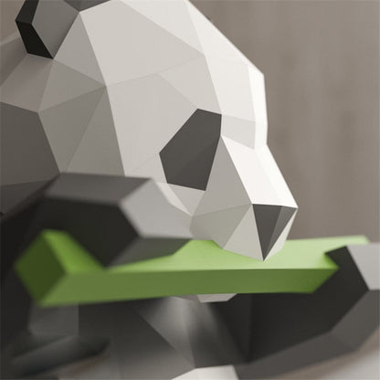 3D Geometrisk H-Handmade Panda Vägdekoration | Veska