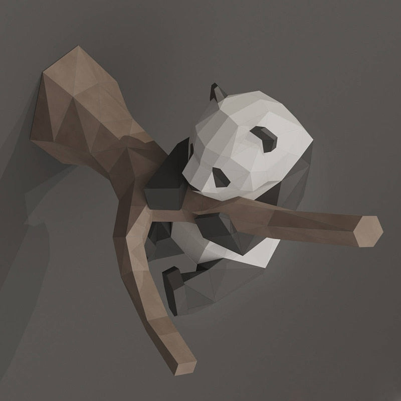 3D Geometrisk H-Handmade Panda Vägdekoration | Veska 1