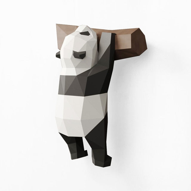 3D Geometrisk H-Handmade Panda Vägdekoration | Veska 2