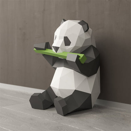 3D Geometrisk H-Handmade Panda Vägdekoration | Veska 3