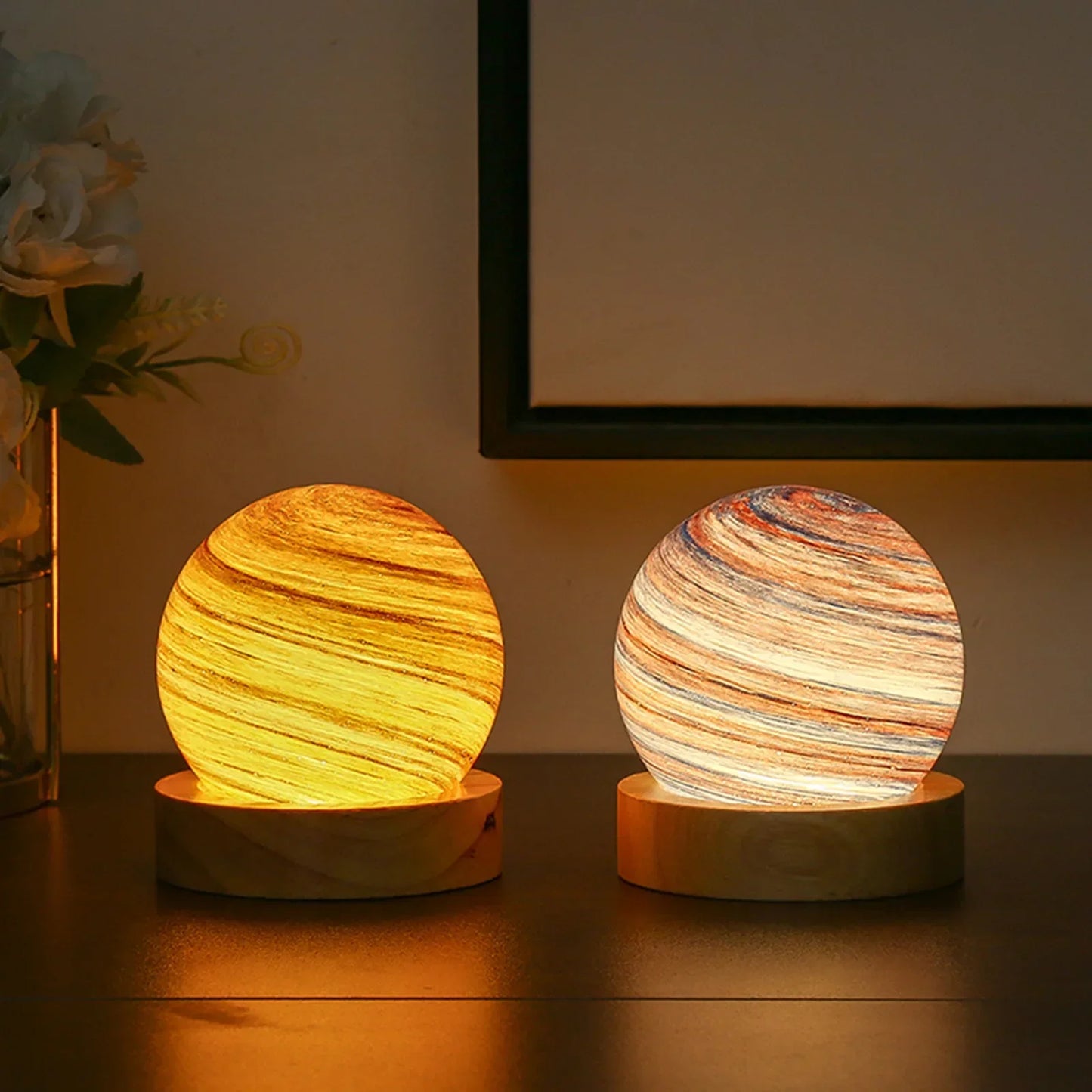 3D Kristall Planeter Atmosfär Nattlampa | Veska