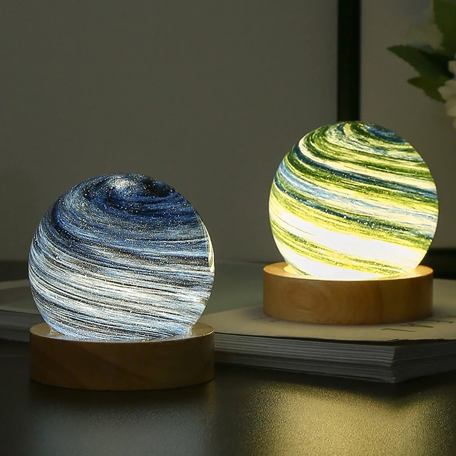 3D Kristall Planeter Atmosfär Nattlampa | Veska