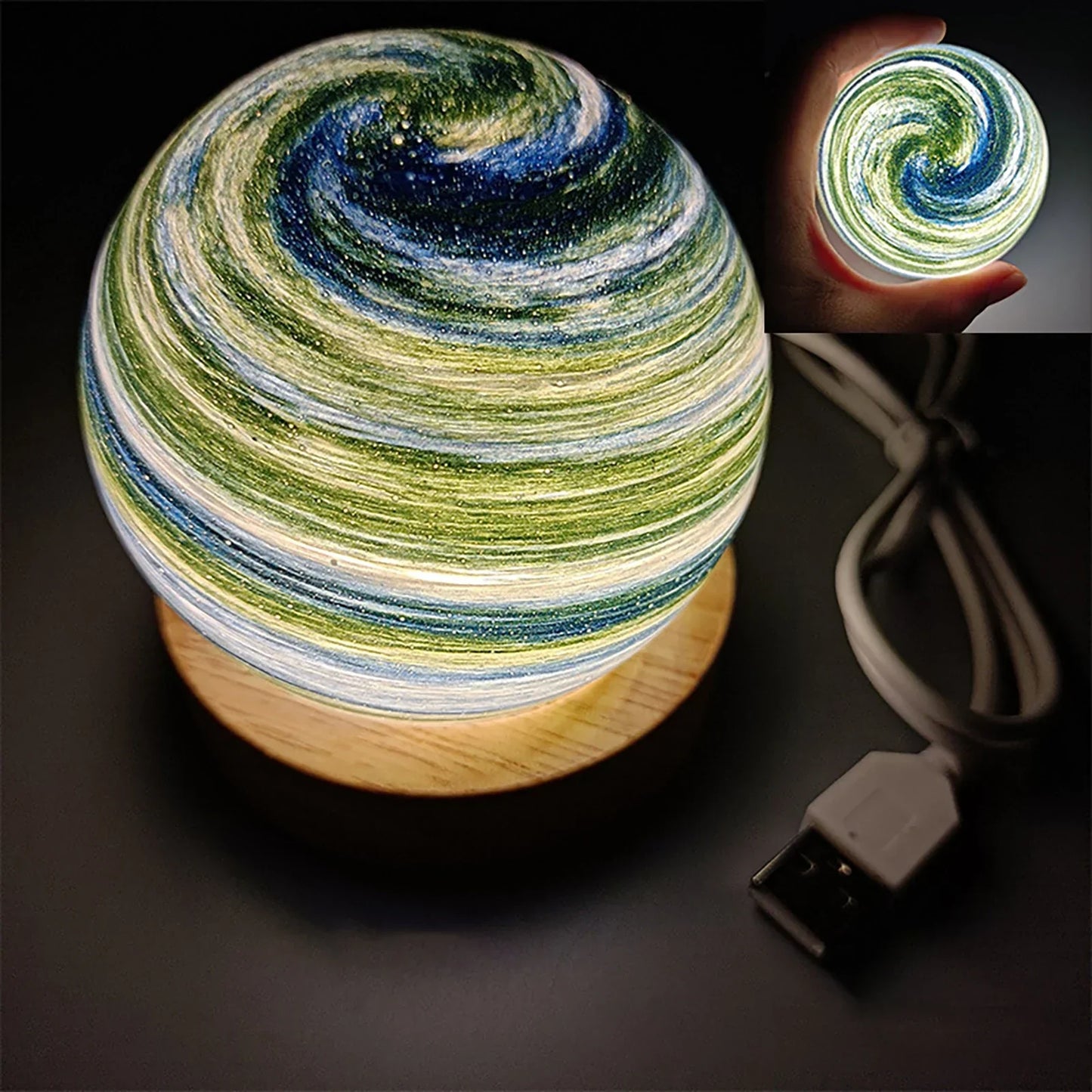 3D Kristall Planeter Atmosfär Nattlampa | Veska Aurora