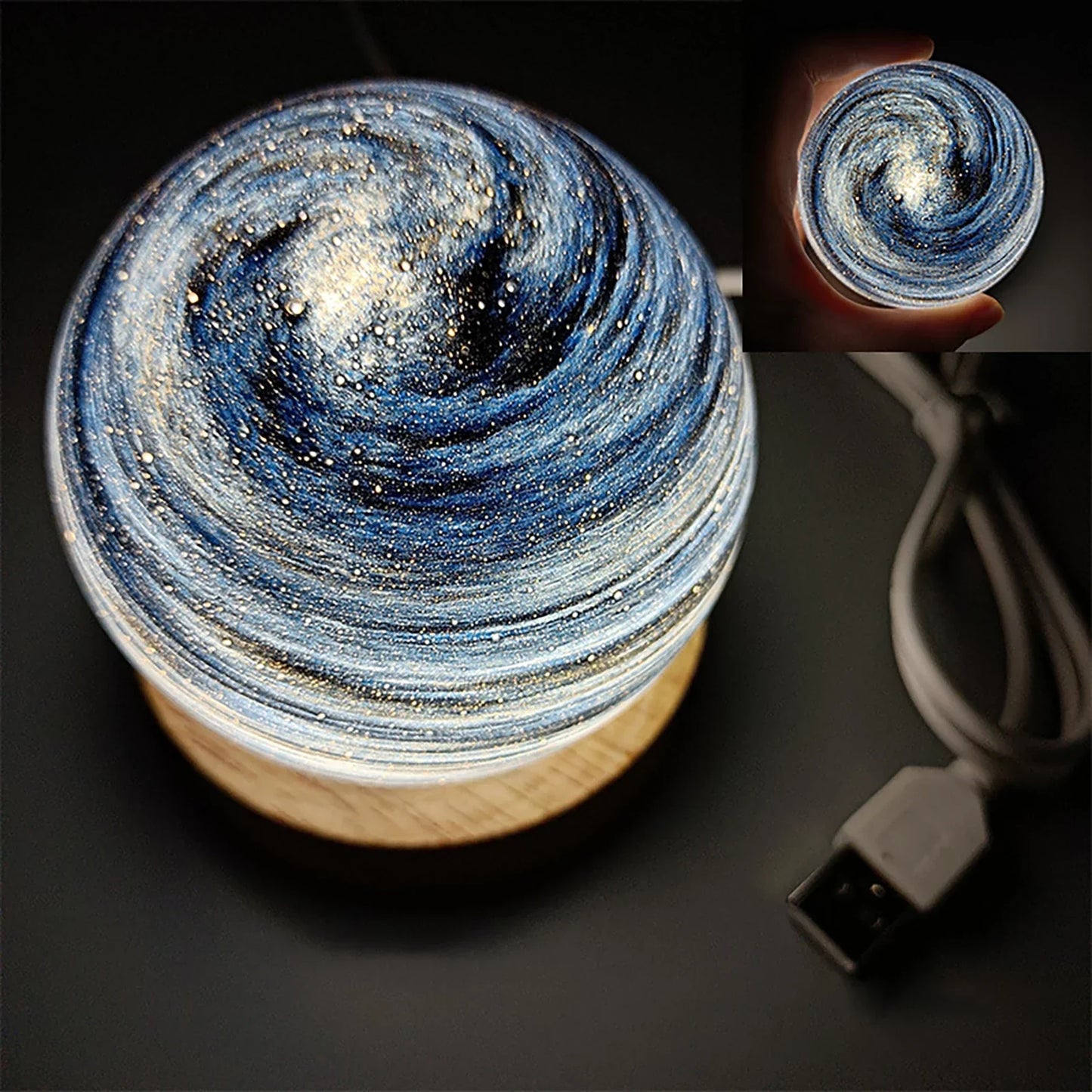 3D Kristall Planeter Atmosfär Nattlampa | Veska Stjärnig Himmel