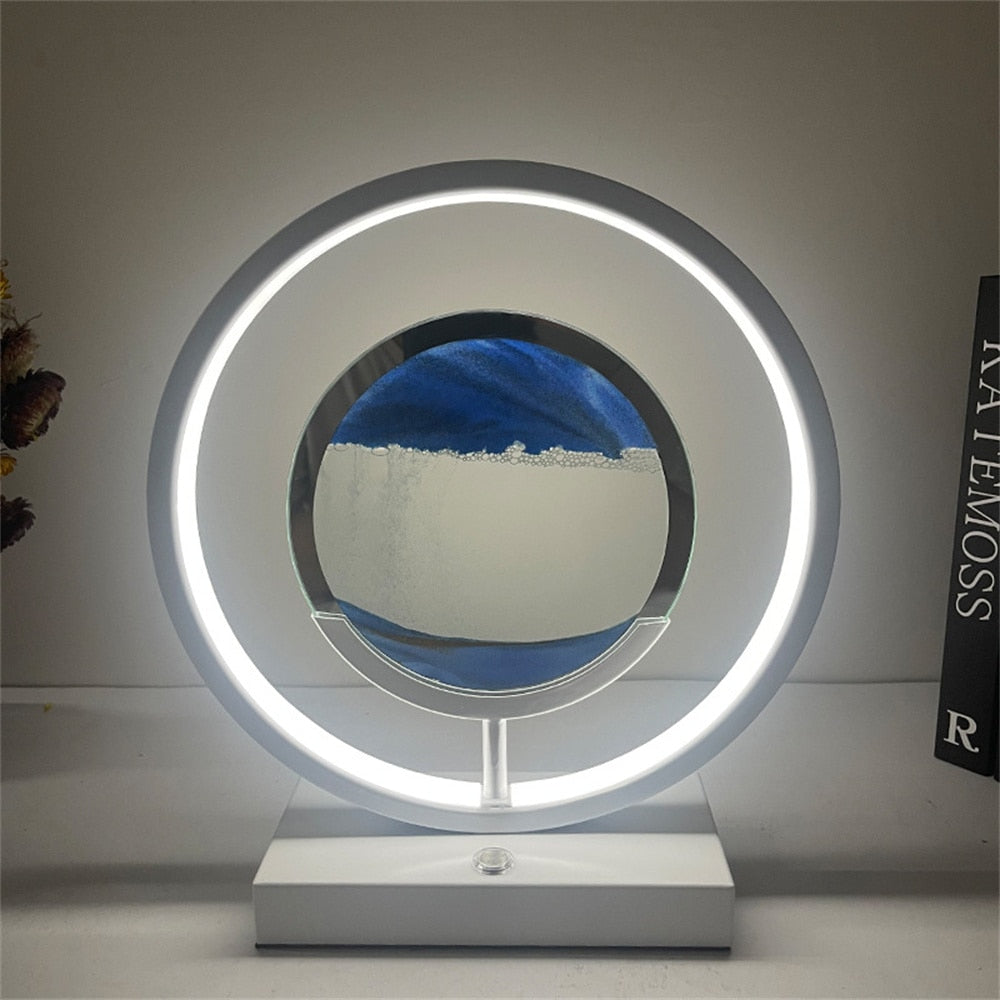 3D LED Flödande Sand Konst Bordslampa | Veska